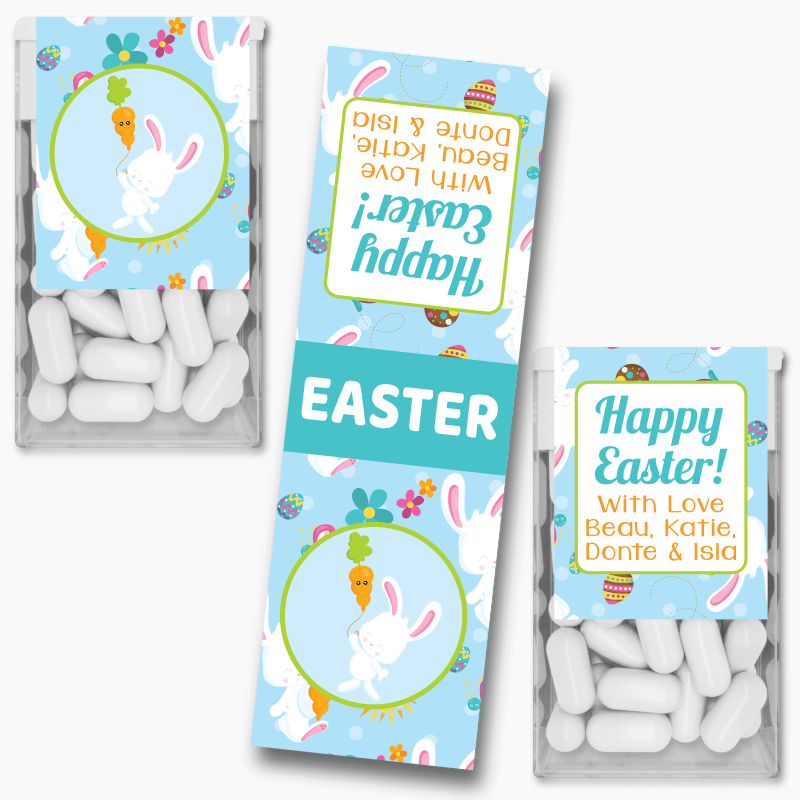 Boys &#39;Blue Bunny&#39; Easter Gift Tic Tac Labels