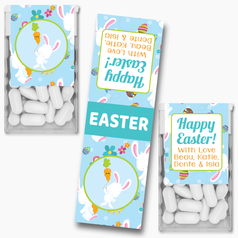 Boys 'Blue Bunny' Easter Gift Tic Tac Labels