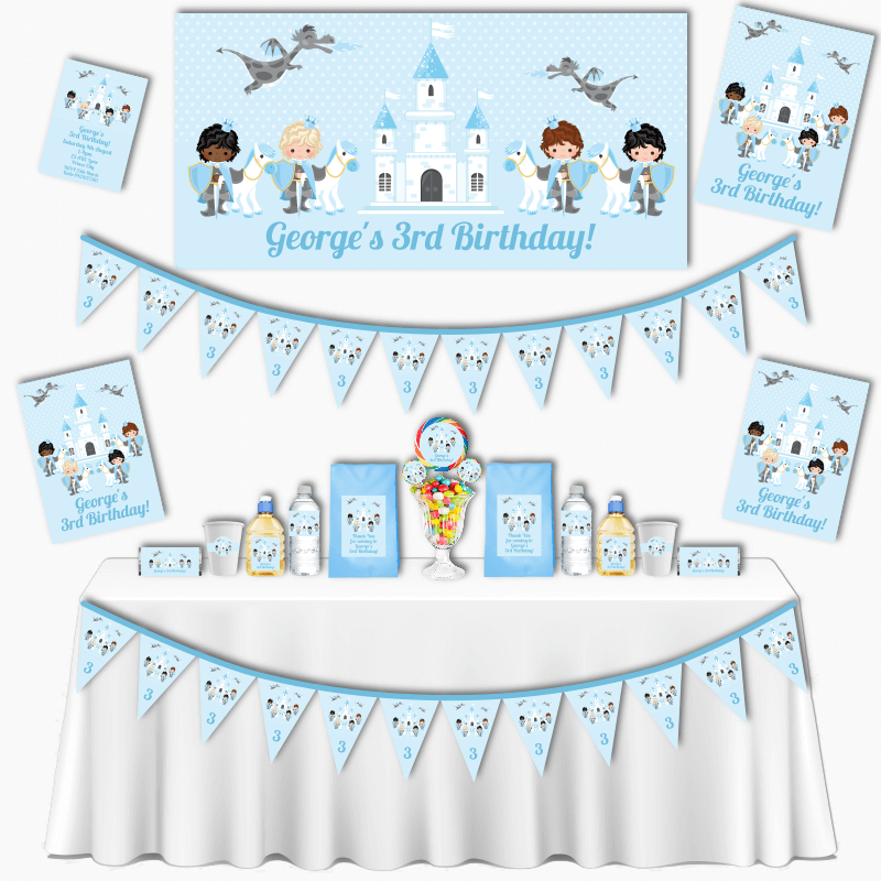 Personalised Blue Prince Grand Birthday Party Pack