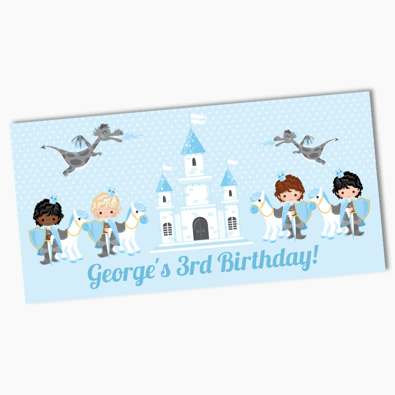 Personalised Blue Prince Birthday Party Banners