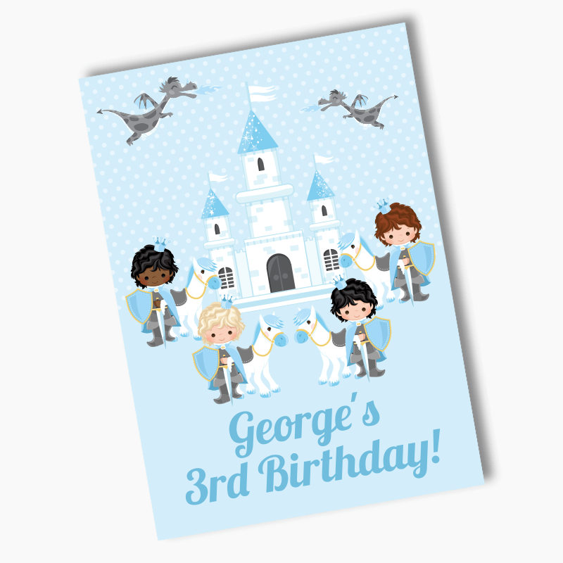 Personalised Blue Prince Birthday Party Posters