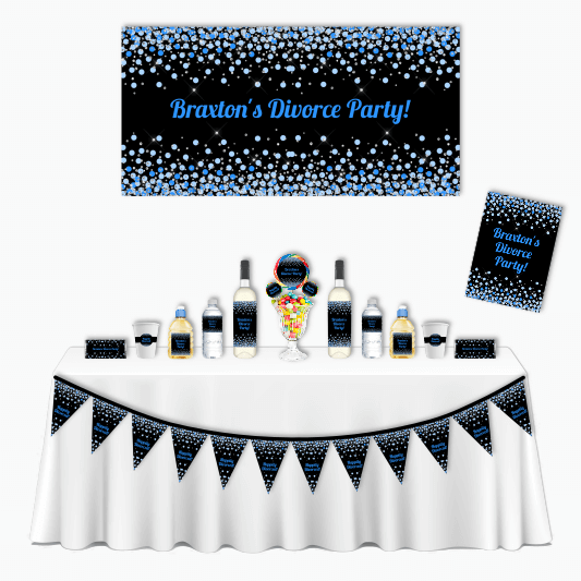 Personalised Blue Confetti Deluxe Divorce Party Pack