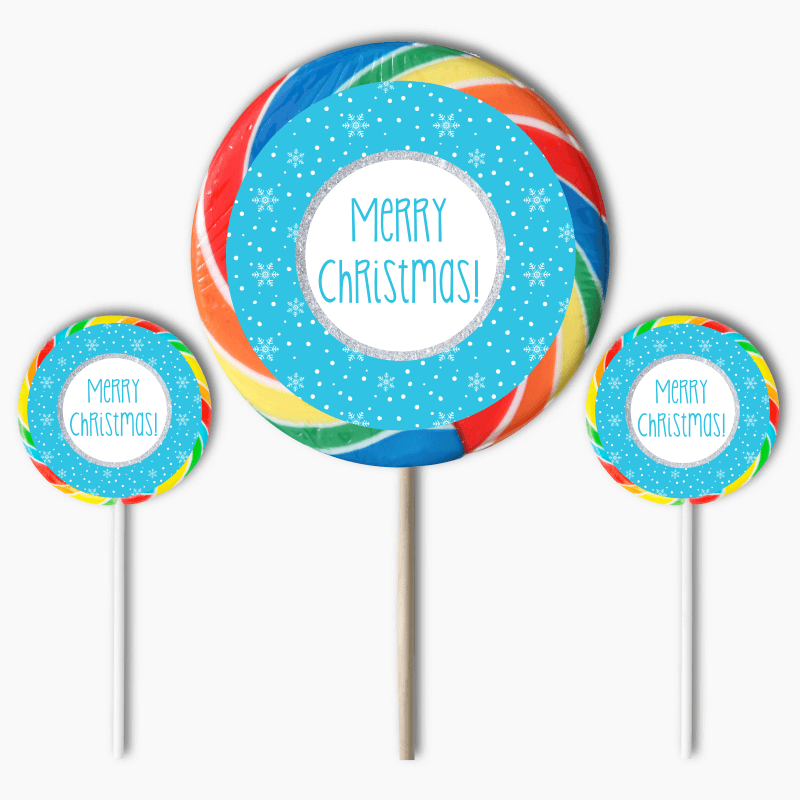 Winter Wonderland Christmas Party Round Lollipop Stickers