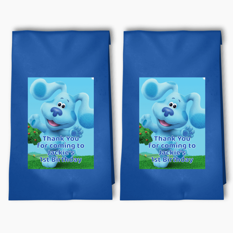 Personalised Blue&#39;s Clues Birthday Party Bags &amp; Labels