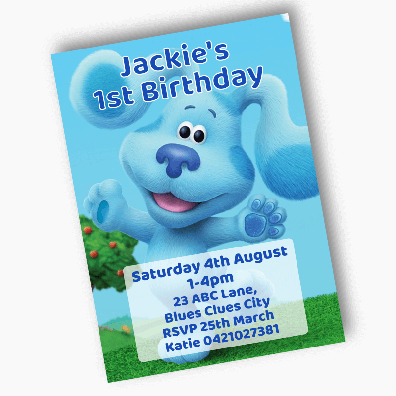 Personalised Blue&#39;s Clues Birthday Party Invites