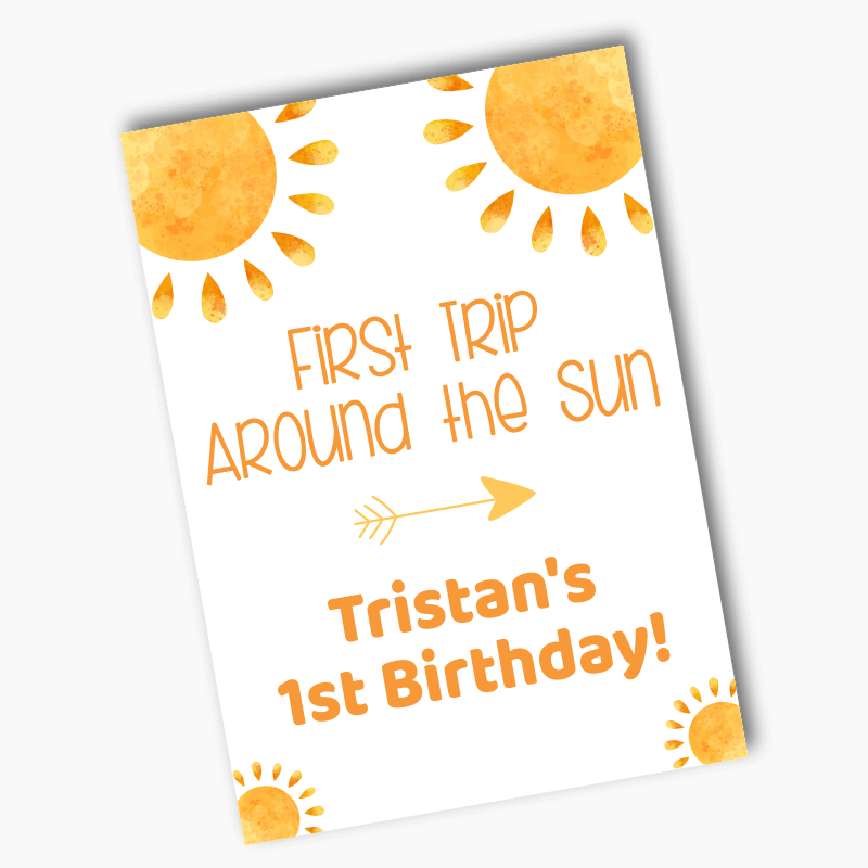 Personalised Boho First Trip Around the Sun Birthday Party Posters