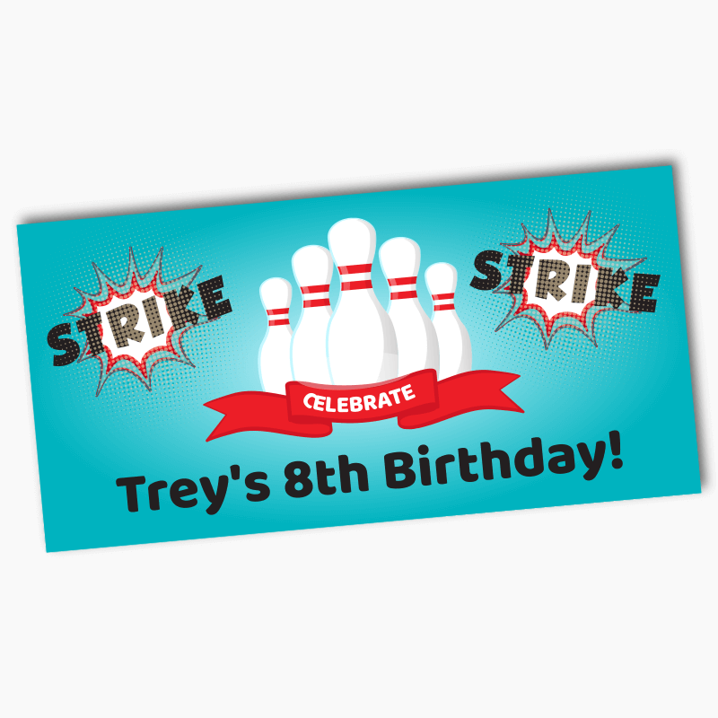 Personalised Bowling Birthday Party Banners