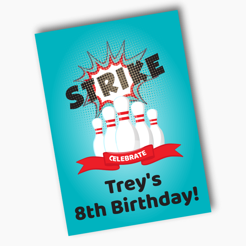 Personalised Bowling Birthday Party Posters