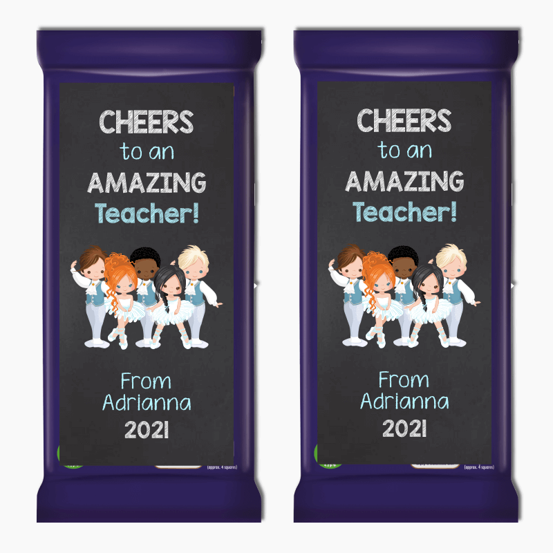 Boys Ballet Dance Teacher Gift Cadbury Chocolate Labels