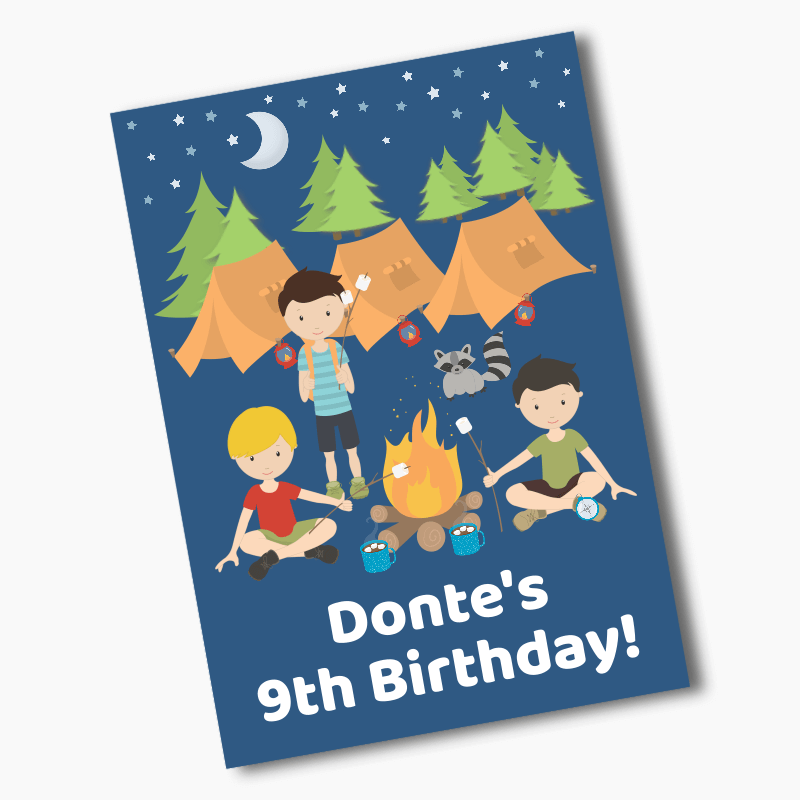Personalised Boys Camping Birthday Party Posters