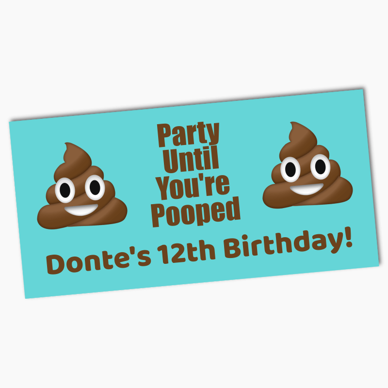 Personalised Boys Poop Emoji Birthday Party Banners