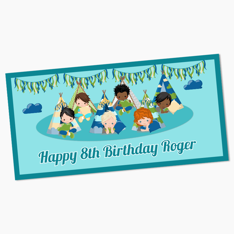 Personalised Boys Slumber Birthday Party Banners