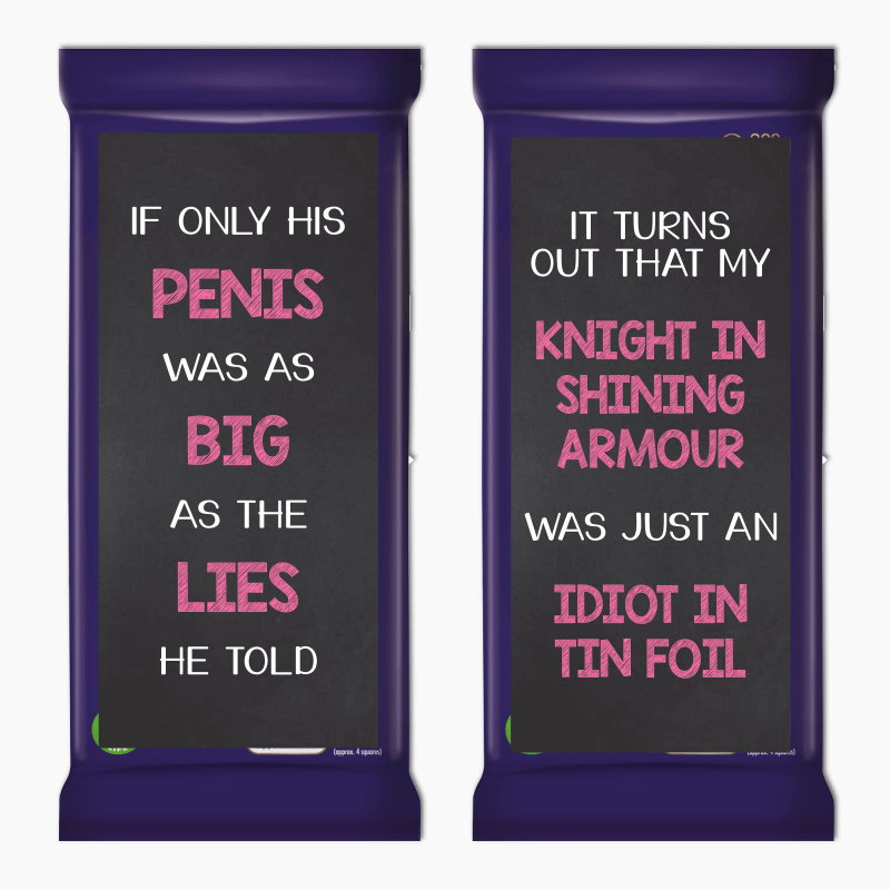 Funny Divorce Gift Cadbury Chocolate Labels