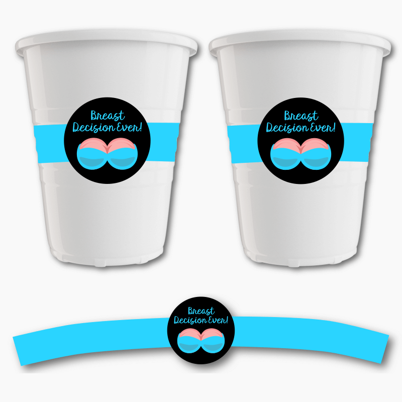 Breast Decision Ever Divorce Party Cup Stickers