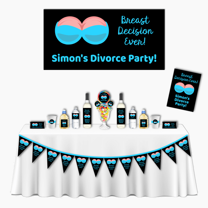 Personalised Breast Decision Ever Deluxe Divorce Party Supplies Pack