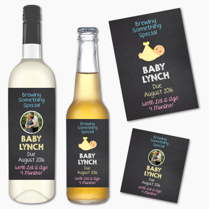 Personalised Brewing Something Special Baby Announcement Wine &amp; Beer