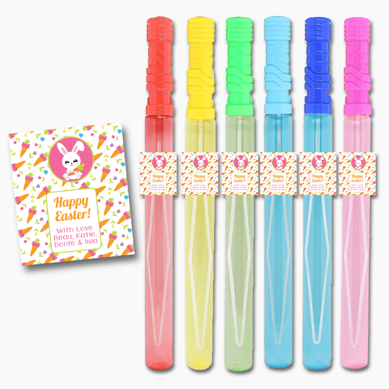 'Bunny & Carrots' Easter Gift Rectangle Kids Bubble Stickers