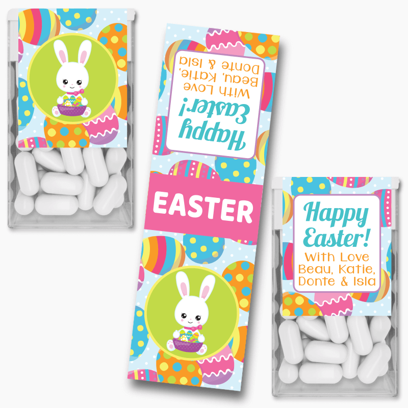 Personalised 'Bunny & Egg' Easter Gift Tic Tac Labels