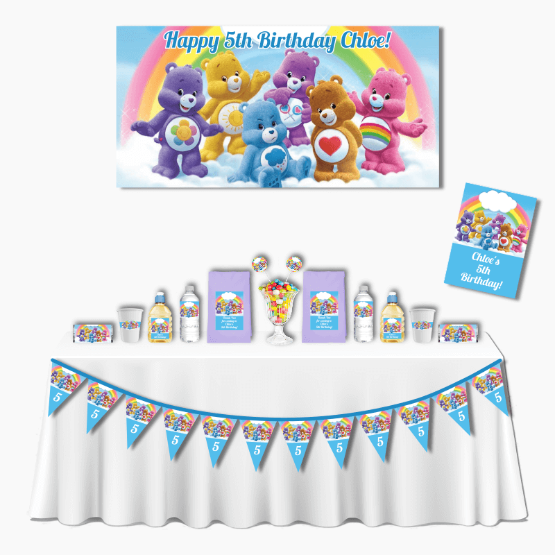 Personalised Care Bears Deluxe Birthday Party Decorations Pack