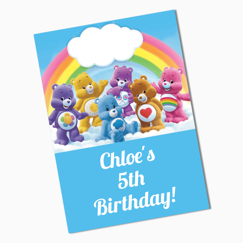 Personalised Care Bears Birthday Party Poster & Flag Bunting Combo