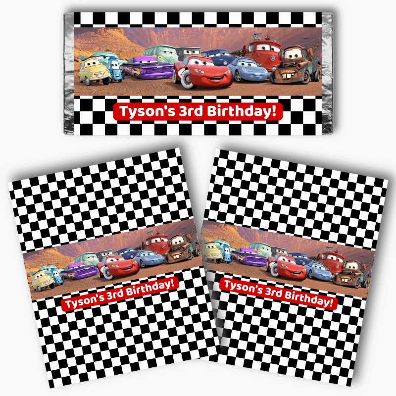 Personalised Cars Lightning McQueen Birthday Party Mini Chocolate Labels