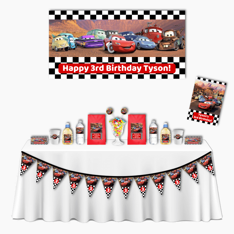 Personalised Cars Lightning McQueen Deluxe Birthday Party Pack