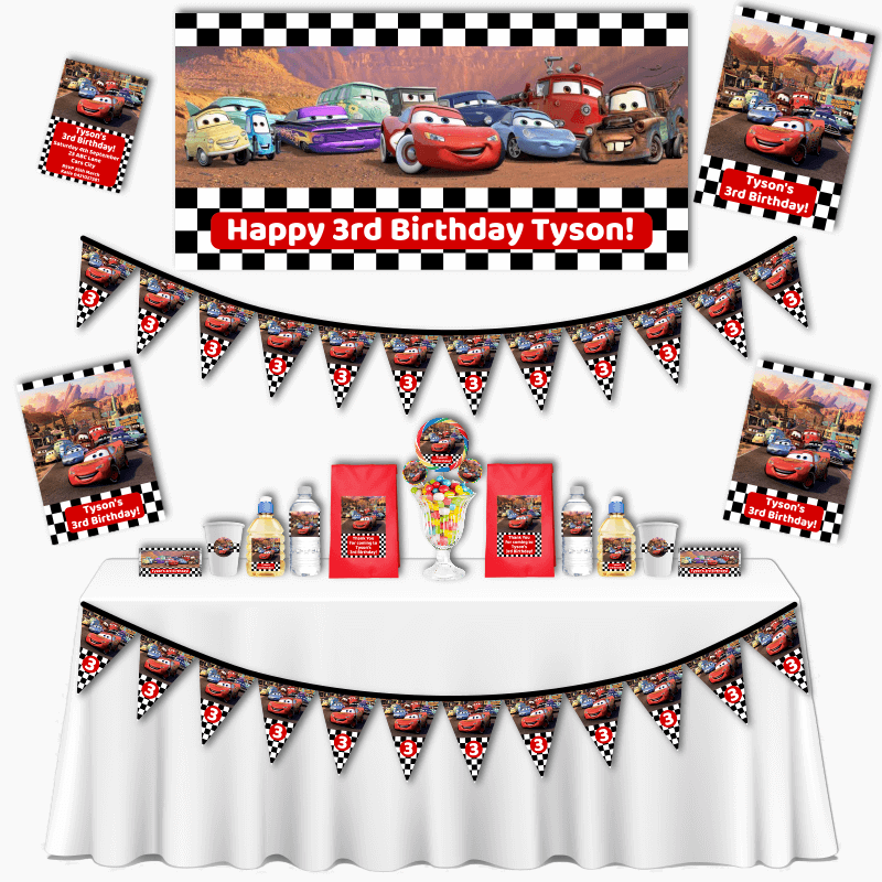 Personalised Cars Lightning McQueen Grand Birthday Party Decorations Pack