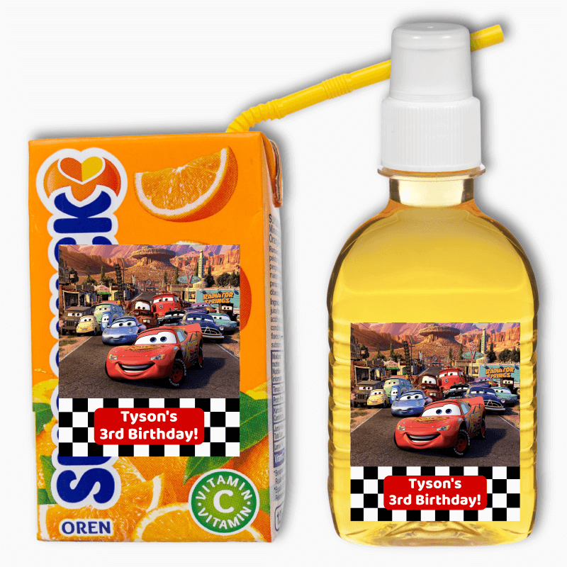 Cars Lightning McQueen Birthday Party Rectangle Drink Labels