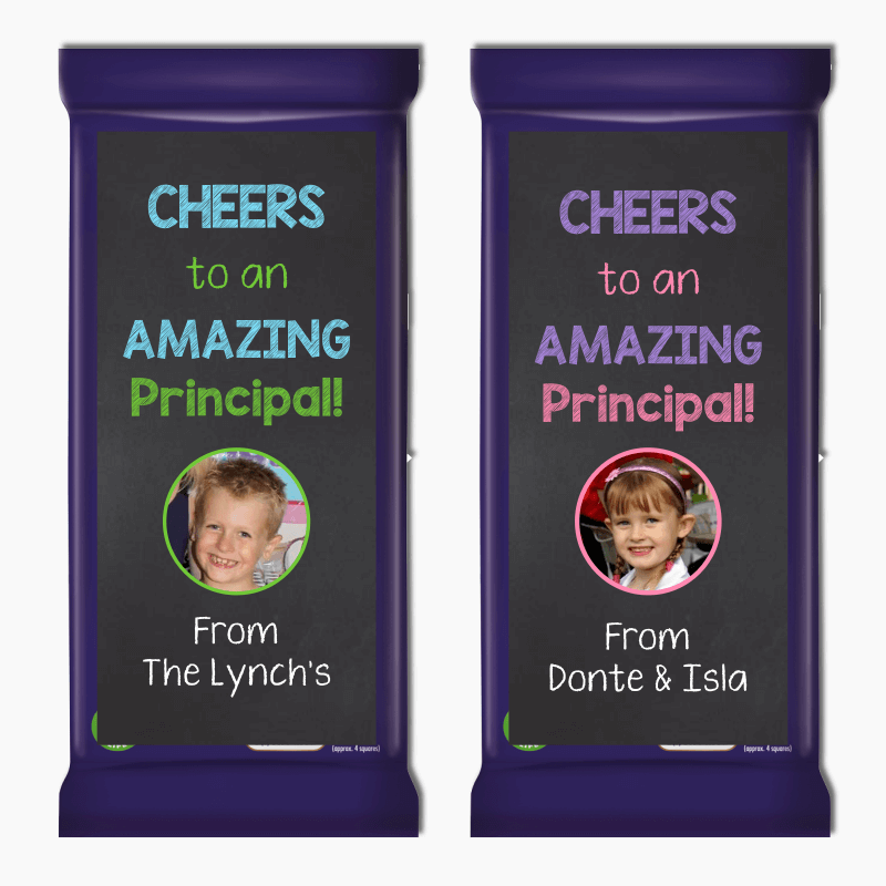 Cheers Principal Thank You Gift Cadbury Chocolate Labels with Photo