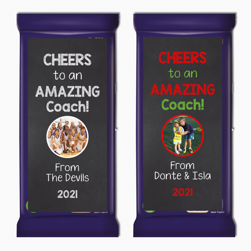 Custom Coach Gift Cadbury Chocolate Labels with Team Photo! - Katie J ...