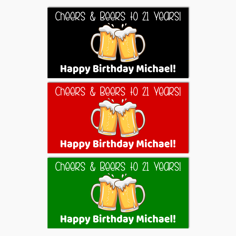 Personalised Cheers &amp; Beers Birthday Party Banners