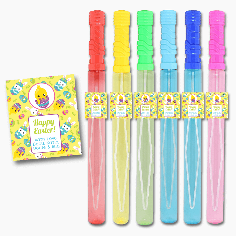 Kids 'Chick & Bunny' Easter Gift Rectangle Bubble Stickers