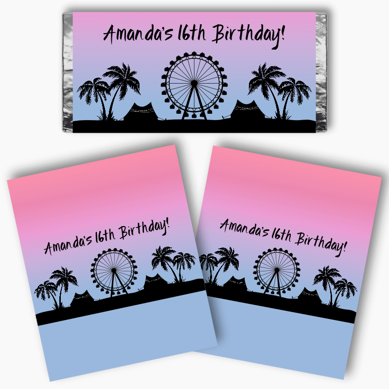 Personalised Coachella Festival Party Mini Chocolate Labels