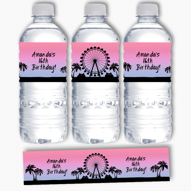 Personalised Coachella Festival Party Water Bottle Labels