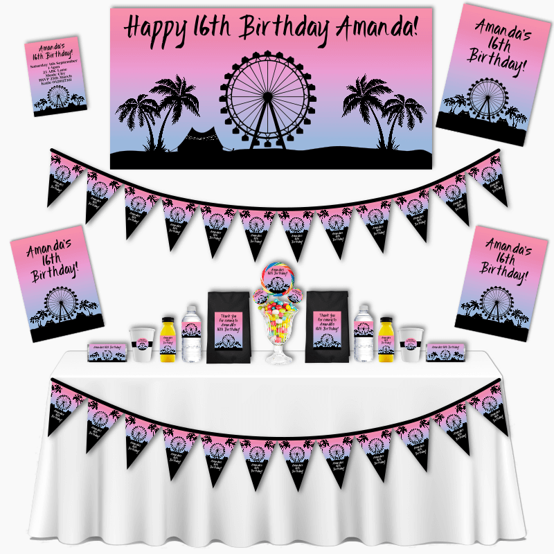 Personalised Coachella Festival Grand Birthday Party Pack