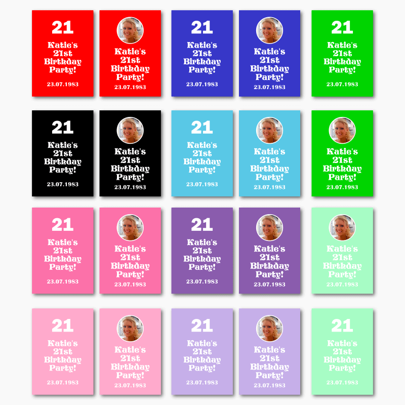 Personalised Colourful Birthday Party Wine & Beer Labels