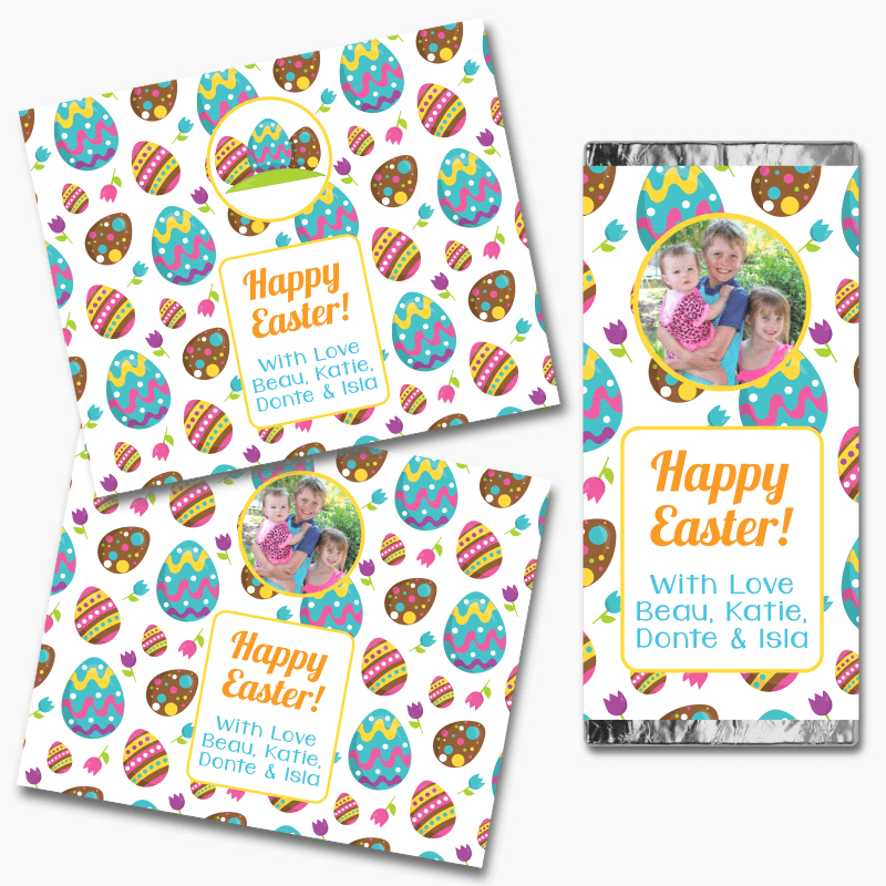 'Colourful Eggs' Easter Gift Mini Chocolate Labels