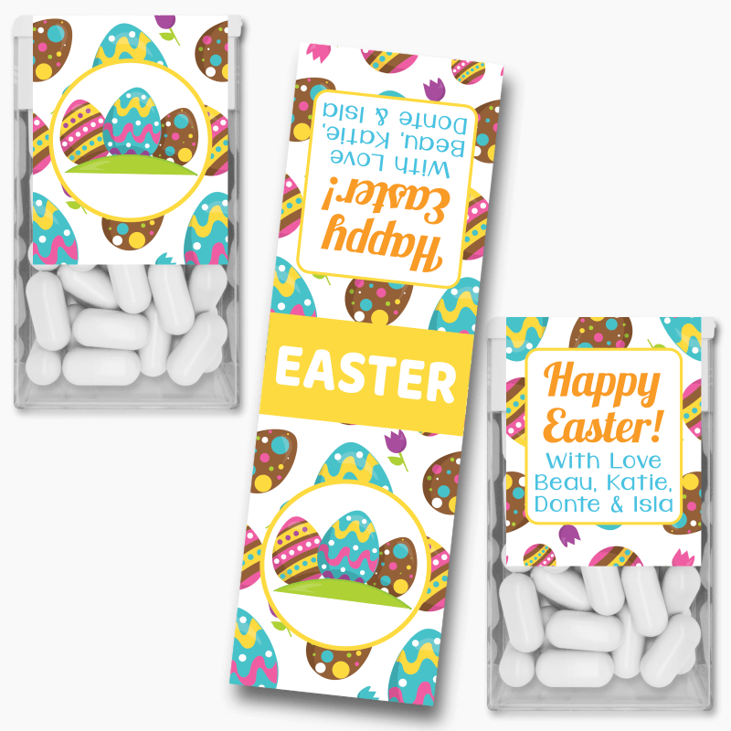 Custom &#39;Colourful Eggs&#39; Easter Gift Tic Tac Labels