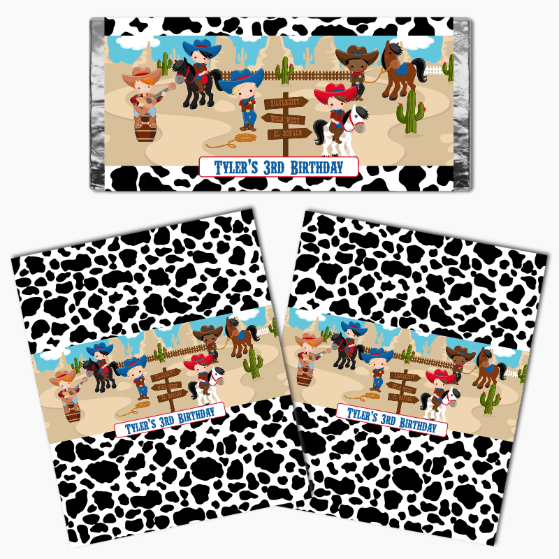 Personalised Cowboy Birthday Party Mini Chocolate Labels