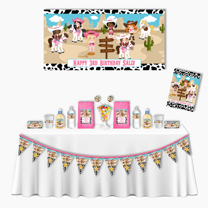 Personalised Cowgirl Deluxe Birthday Party Pack