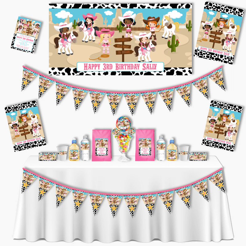 Personalised Cowgirl Grand Birthday Party Pack