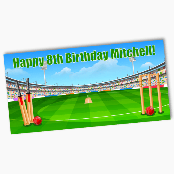 Personalised Cricket Party Banners Printed & Posted Katie J Design
