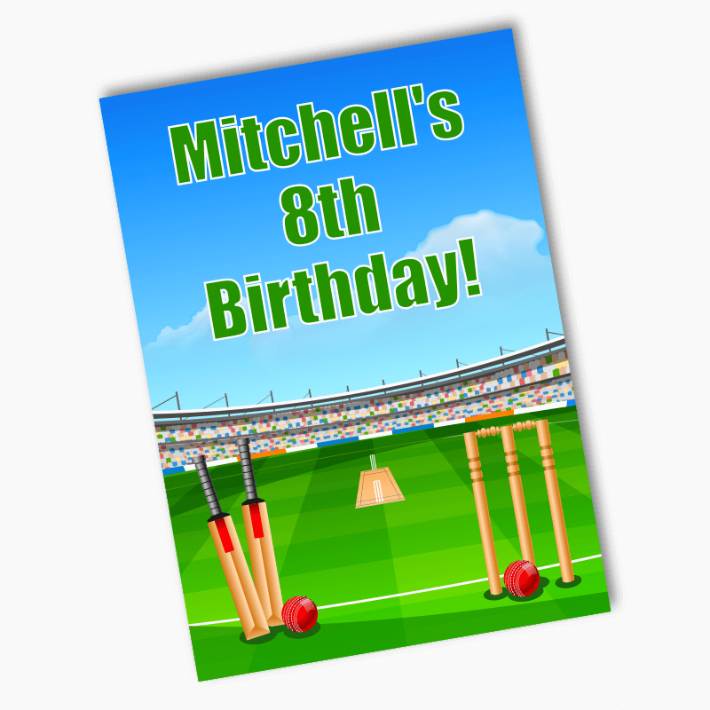 Personalised Cricket Birthday Party Posters