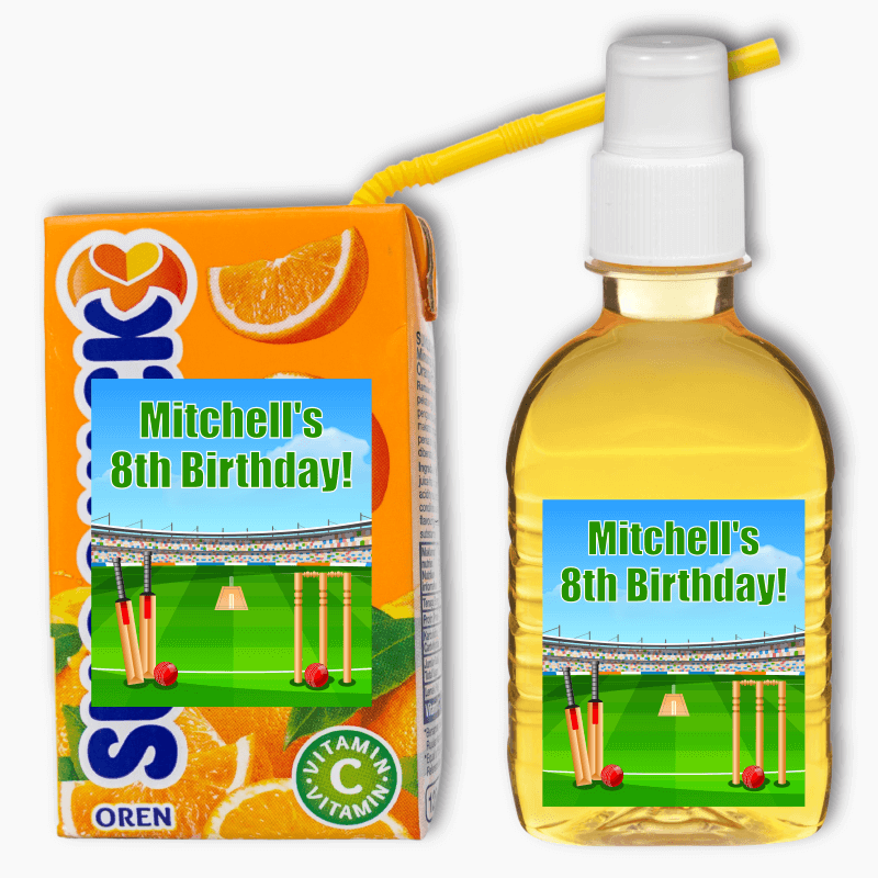 Cricket Birthday Party Rectangle Drink Labels