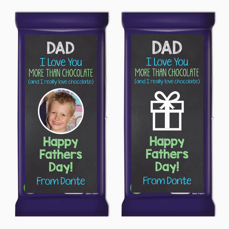 I Love You Dad Fathers Day Gift Cadbury Chocolate Labels