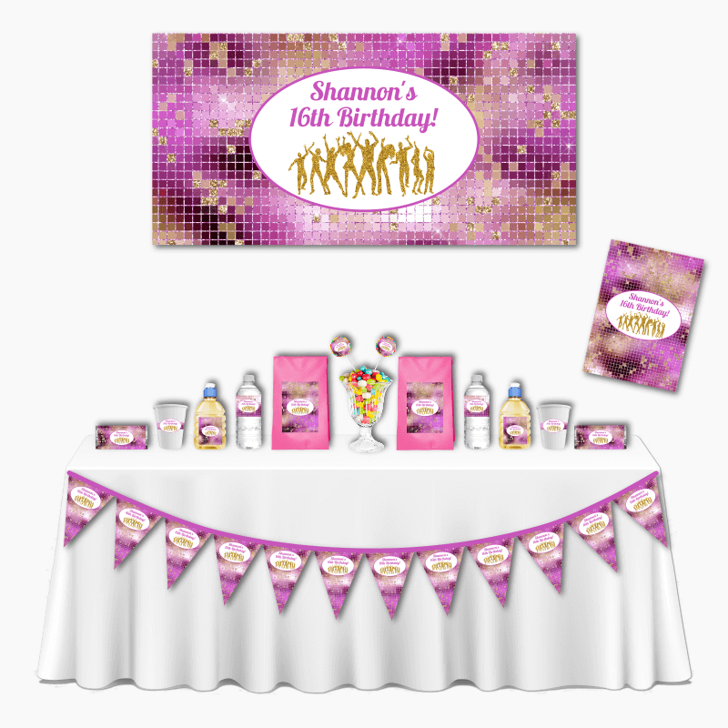 Personalised Dance Party Deluxe Birthday Decorations Pack
