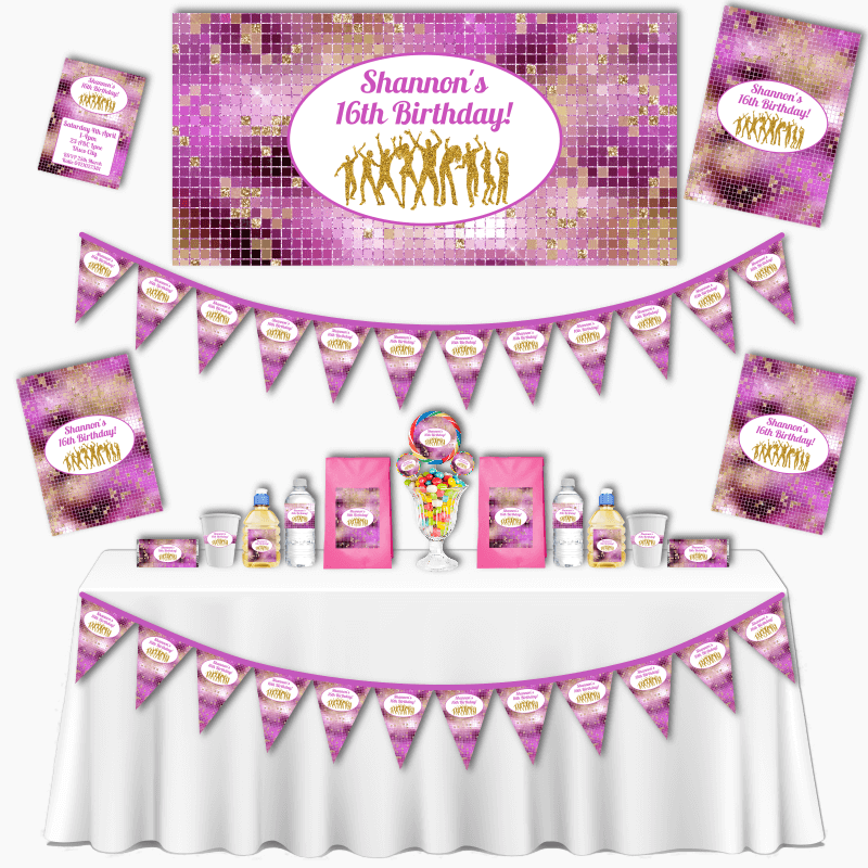Personalised Dance Party Grand Birthday Decorations Pack
