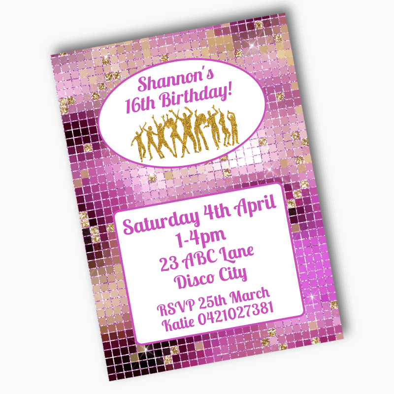 Personalised Dance Party Birthday Invites