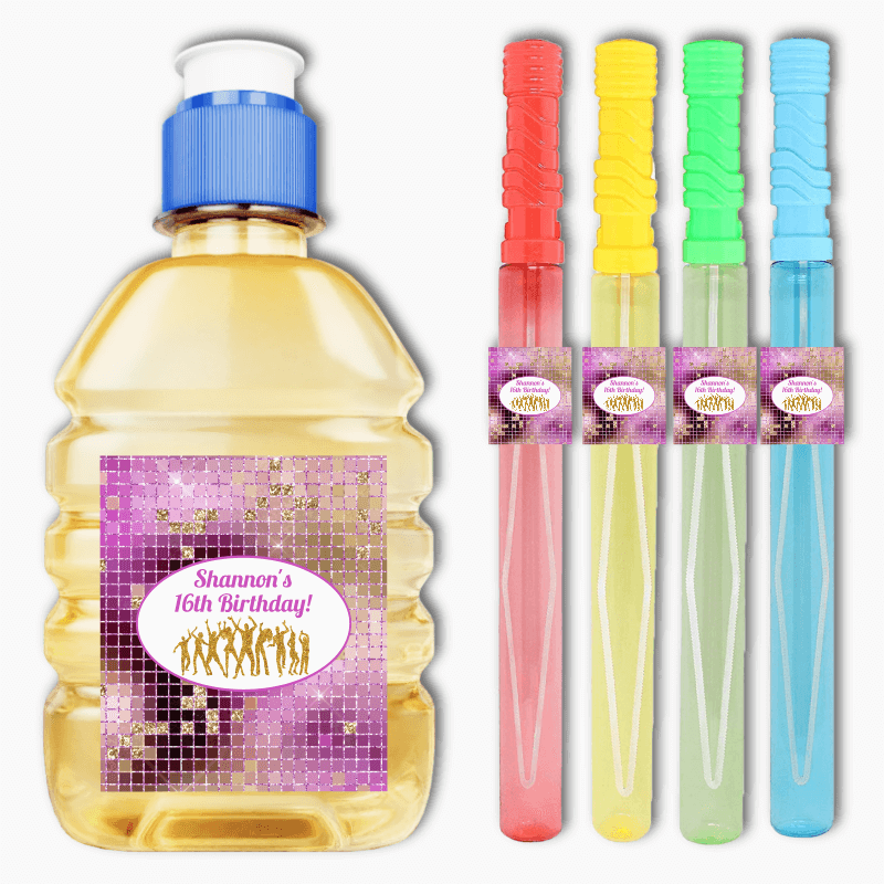 Personalised Dance Party Birthday Rectangle Stickers