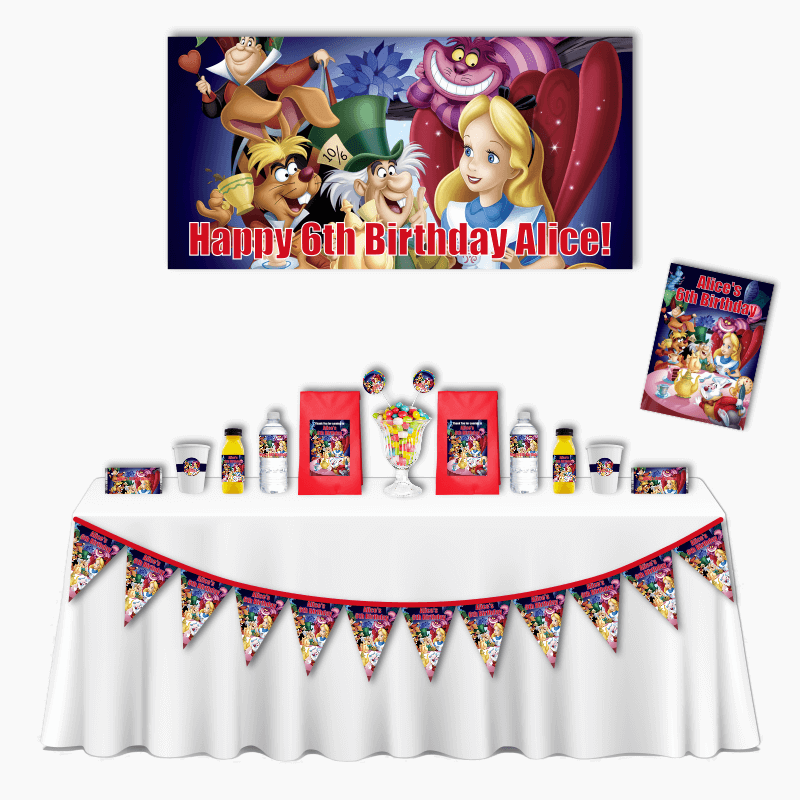 Personalised Deluxe Alice in Wonderland Birthday Party Pack